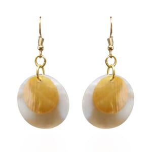 Coconut Shell Earrings in Goldtone