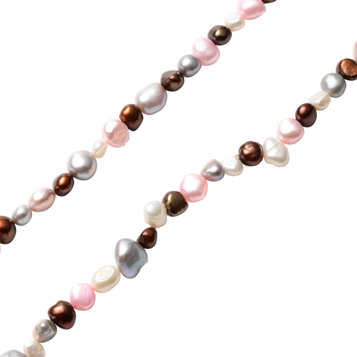 Multi Color Freshwater Pearl Endless Necklace 28 Inches image number 2