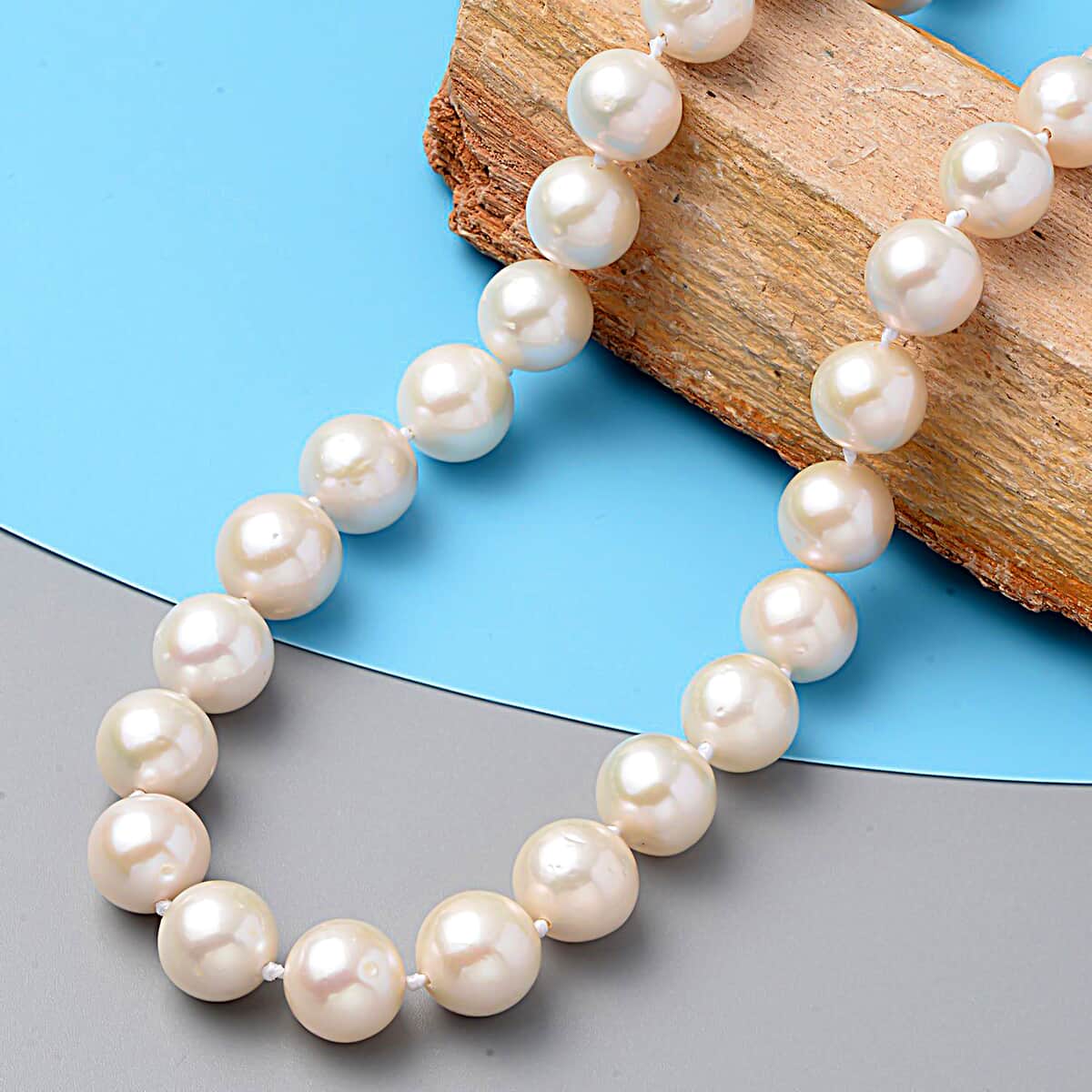 AAA White Pearl Necklace For Women in 10K Yellow Gold  image number 1