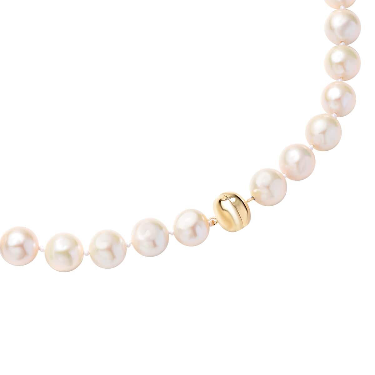 AAA White Pearl Necklace For Women in 10K Yellow Gold  image number 3