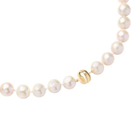 AAA White Pearl Necklace For Women in 10K Yellow Gold  image number 3