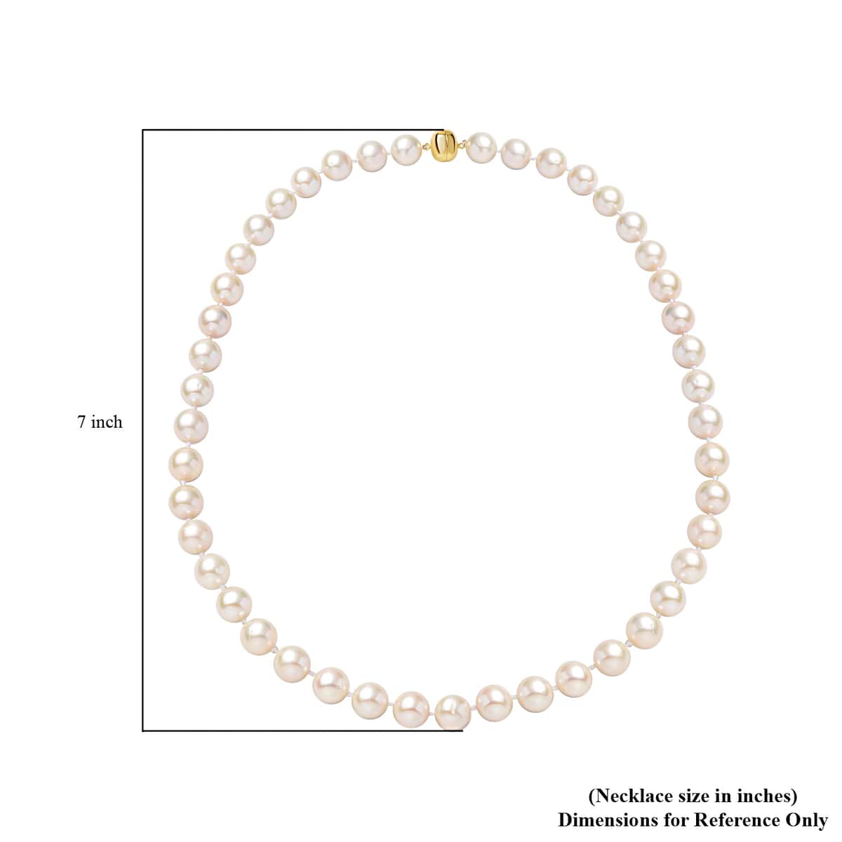 AAA White Pearl Necklace For Women in 10K Yellow Gold  image number 4