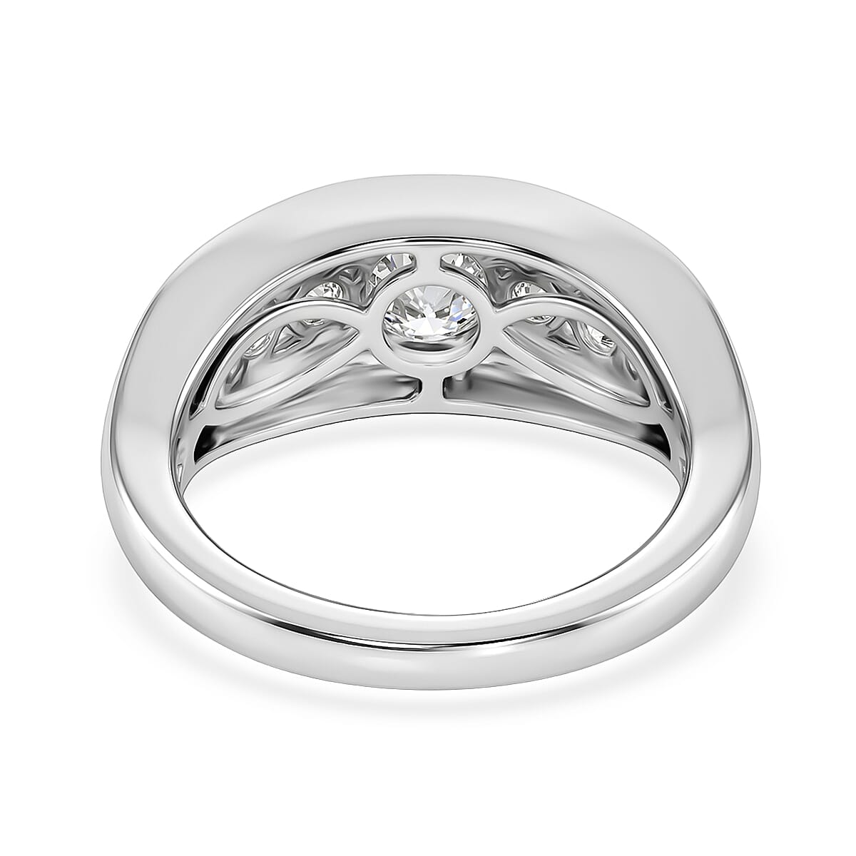 J Francis Zirconia by Swarovski 1.75 ctw Ring in Platinum Over Sterling Silver (Size 5.5)