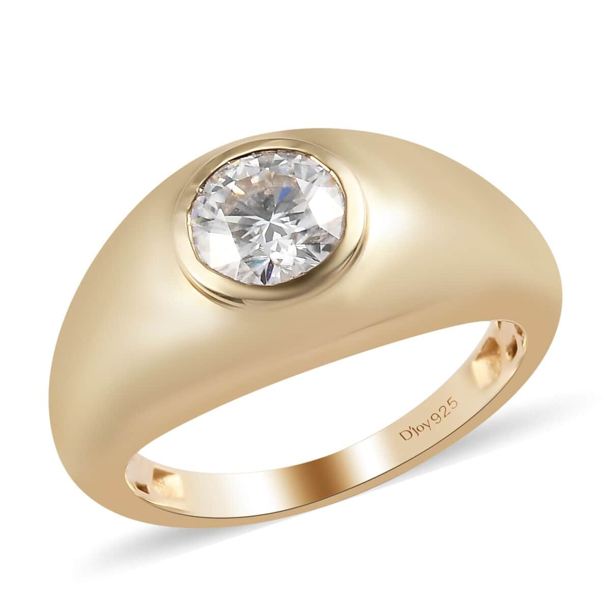 Moissanite Solitaire Ring in Vermeil Yellow Gold Over Sterling Silver (Size 8.0) 0.75 ctw image number 0