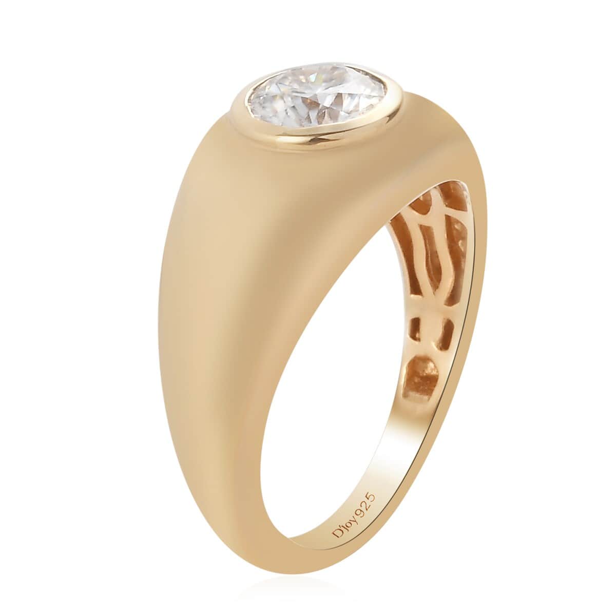 Moissanite Solitaire Ring in Vermeil Yellow Gold Over Sterling Silver (Size 8.0) 0.75 ctw image number 3