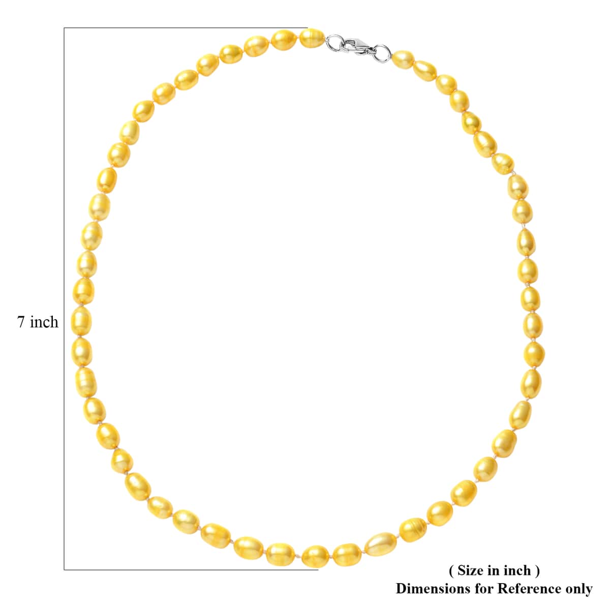 Golden Freshwater Cultured Pearl Necklace in Stainless Steel (20 Inches) image number 3
