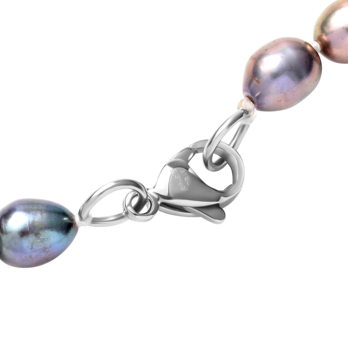 Peacock Freshwater Cultured Pearl Necklace in Stainless Steel (20 Inches) image number 2