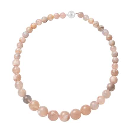 Cherry Blossom Agate 12-14mm Beaded Necklace 20 Inches in Rhodium Over Sterling Silver 522.00 ctw image number 0