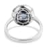 Tanzanite and Diamond Cocktail Ring in Platinum Over Sterling Silver (Size 8.0) 1.50 ctw image number 4