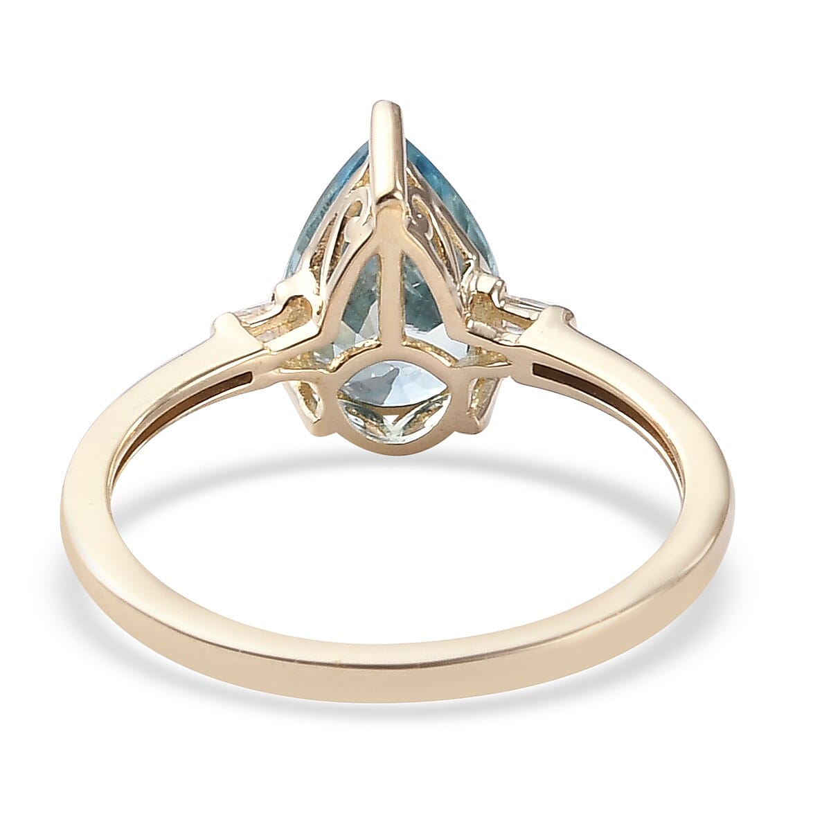 Luxoro 10K Yellow Gold Premium Ratanakiri Blue Zircon and Diamond Ring (Size 10.0) 2.90 ctw