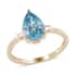 Luxoro 10K Yellow Gold Premium Ratanakiri Blue Zircon and Diamond Ring (Size 9.0) 2.90 ctw image number 0