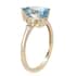 Luxoro 10K Yellow Gold Premium Ratanakiri Blue Zircon and Diamond Ring (Size 9.0) 2.90 ctw image number 3