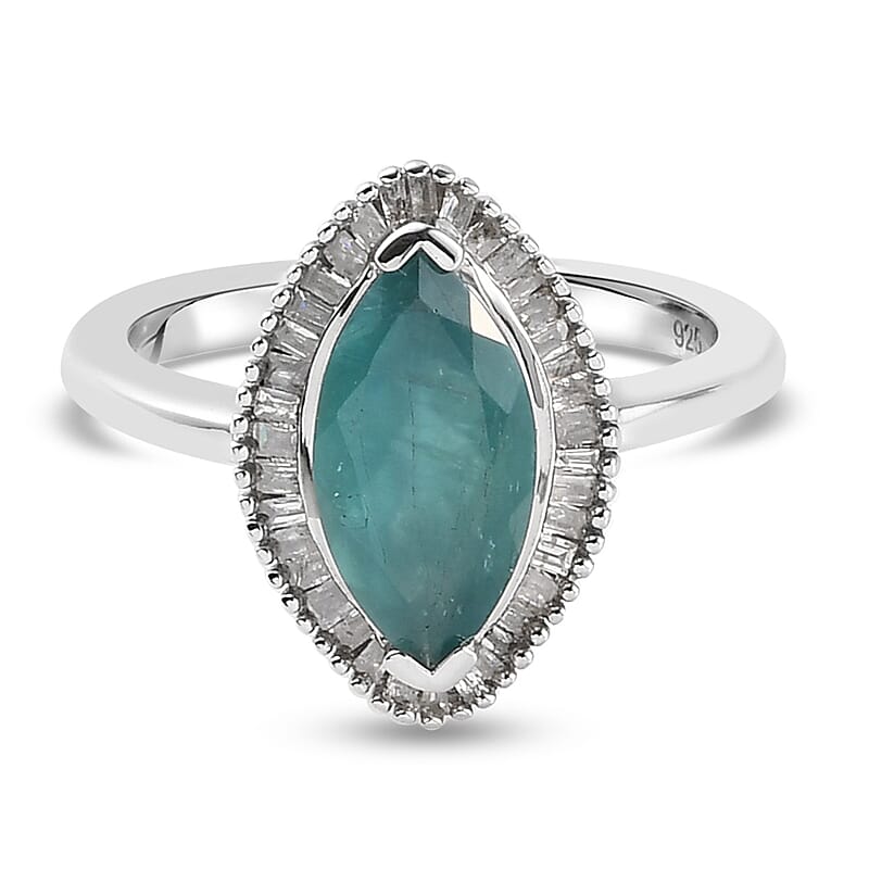 Grandidierite 1.95 ctw Ring in Platinum Over Sterling Silver (Size 9)