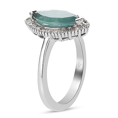 Grandidierite 1.95 ctw Ring in Platinum Over Sterling Silver (Size 9)