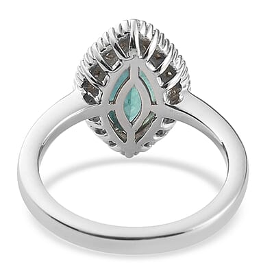 Grandidierite 1.95 ctw Ring in Platinum Over Sterling Silver (Size 9)
