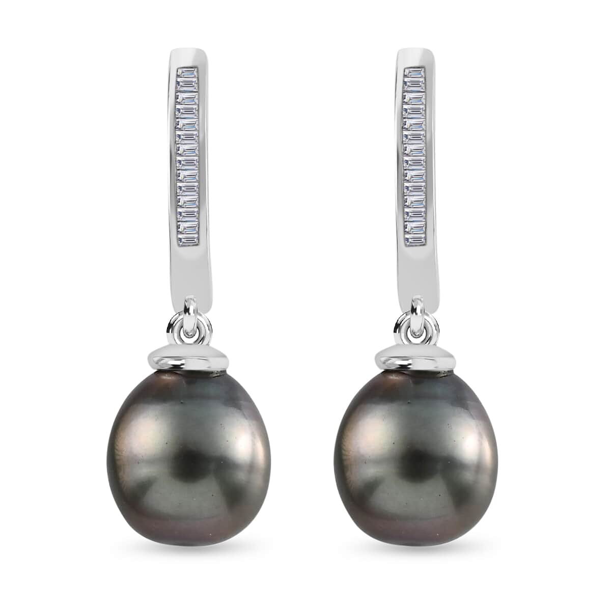 Tahitian Cultured Pearl Drop Earrings In Sterling Silver,South Sea Pearl Jewelry For Women, Unique Birthday Gifts image number 0