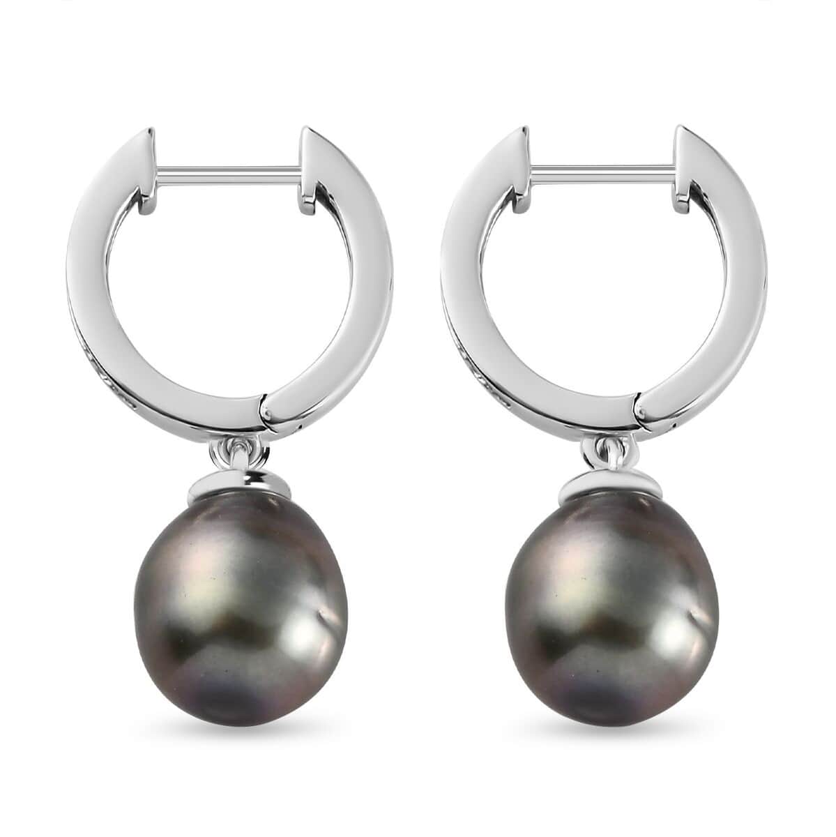 Tahitian Cultured Pearl Drop Earrings In Sterling Silver,South Sea Pearl Jewelry For Women, Unique Birthday Gifts image number 3