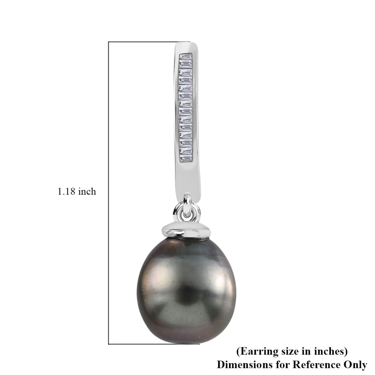Tahitian Cultured Pearl Drop Earrings In Sterling Silver,South Sea Pearl Jewelry For Women, Unique Birthday Gifts image number 4