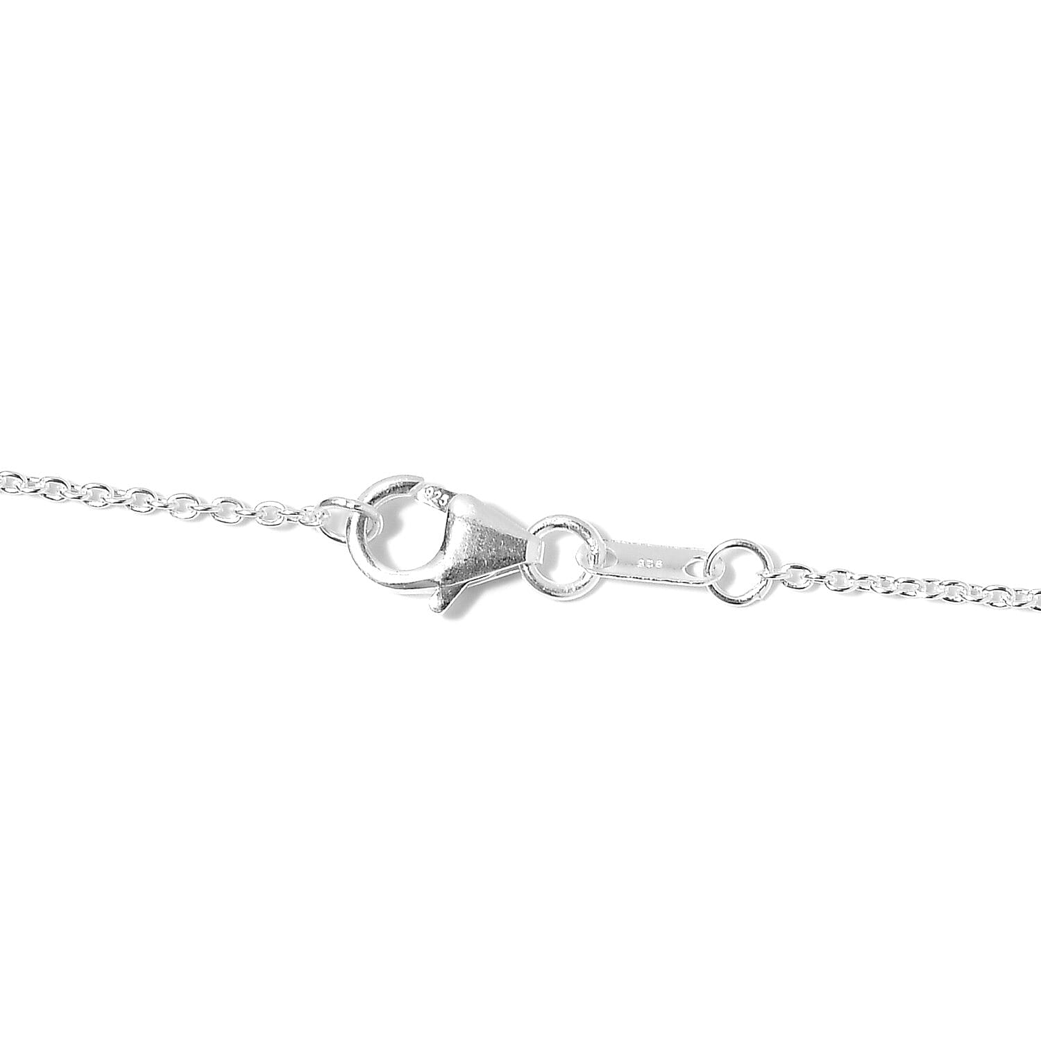 Lumingreen Crystal Station Necklace 18 Inches in Sterling Silver