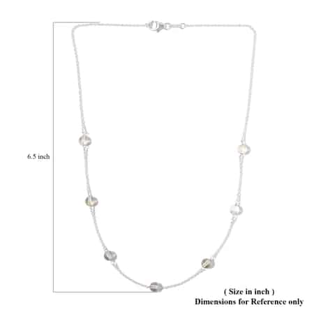 Lumingreen Crystal Station Necklace 18 Inches in Sterling Silver image number 5