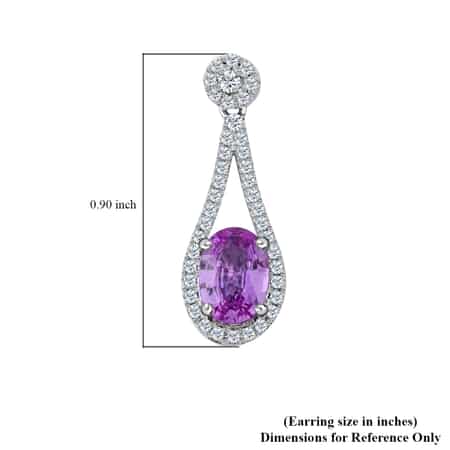 Iliana 18K White Gold AAA Madagascar Pink Sapphire and G-H SI Diamond Earrings 2.25 ctw image number 4