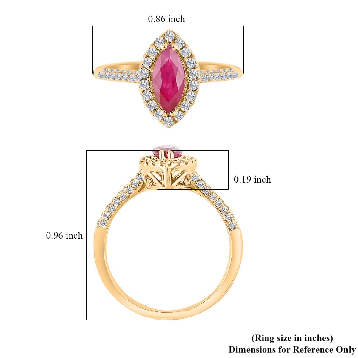 Iliana 18K Yellow Gold AAA Royal Ruby and G-H SI Diamond Ring (Size 6.0) 1.25 ctw image number 5