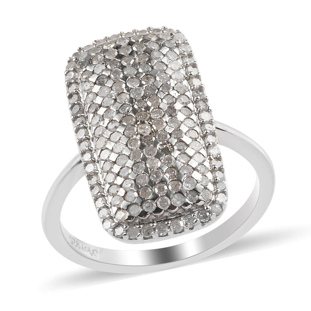 Natural Diamond Cocktail Ring in Platinum Over Sterling Silver (Size 9.0) 1.00 ctw image number 0
