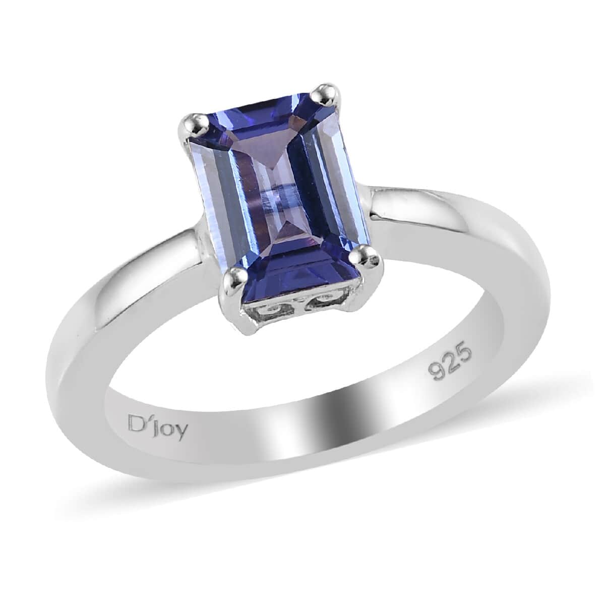 Tanzanite Octagon Shape Solitaire Ring in Platinum Over Sterling Silver (Size 7.0) 1.75 ctw image number 0