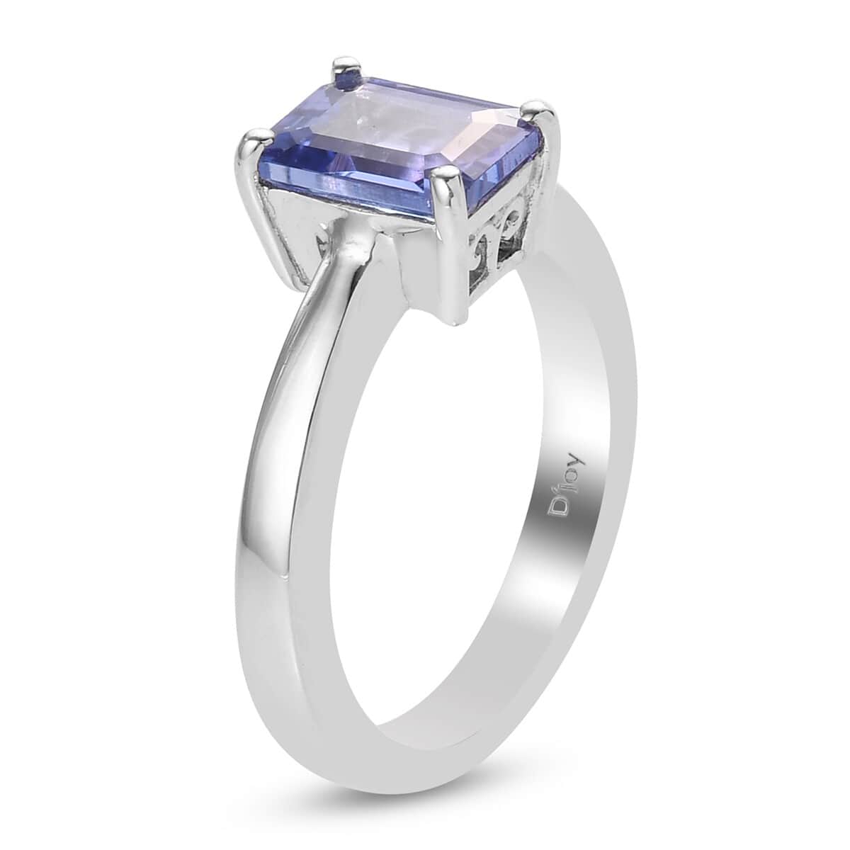 Tanzanite Octagon Shape Solitaire Ring in Platinum Over Sterling Silver (Size 7.0) 1.75 ctw image number 3