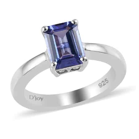 Tanzanite Octagon Shape Solitaire Ring in Platinum Over Sterling Silver (Size 9.0) 1.75 ctw image number 0