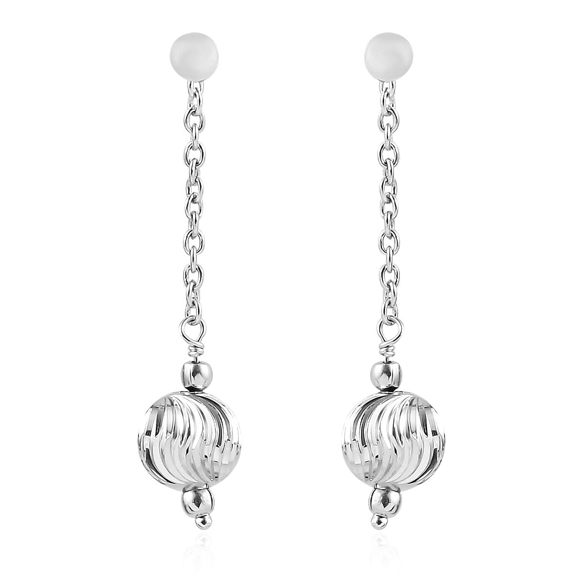 Platinum Over Sterling Silver Dangle Earrings