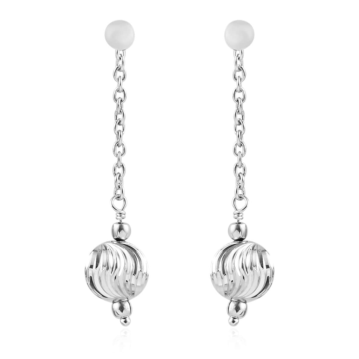 Platinum Over Sterling Silver Dangle Earrings image number 0