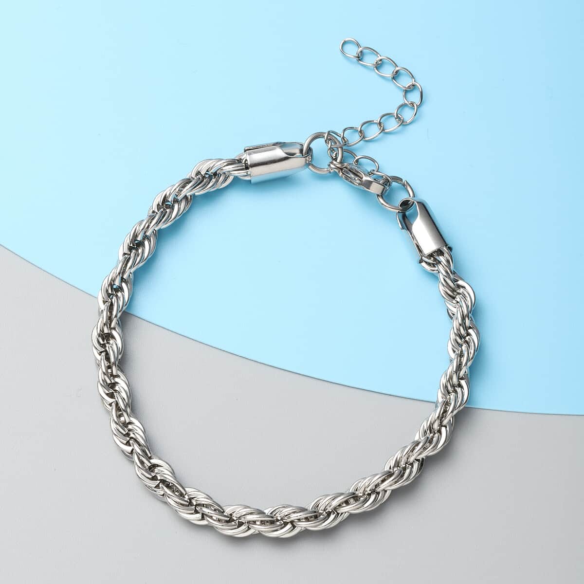 Rope Chain Bracelet in Stainless Steel (7.50-9.50In) 16.30 Grams image number 1