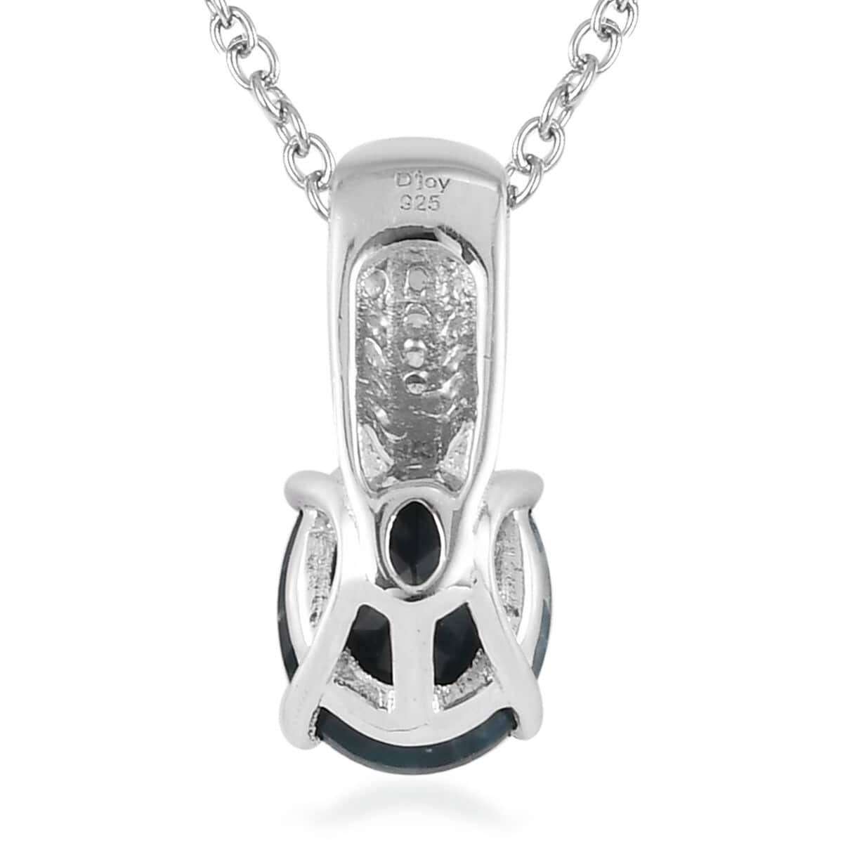 Teal Grandidierite and Zircon Pendant Necklace 20 Inches in Platinum Over Sterling Silver 2.90 ctw image number 4