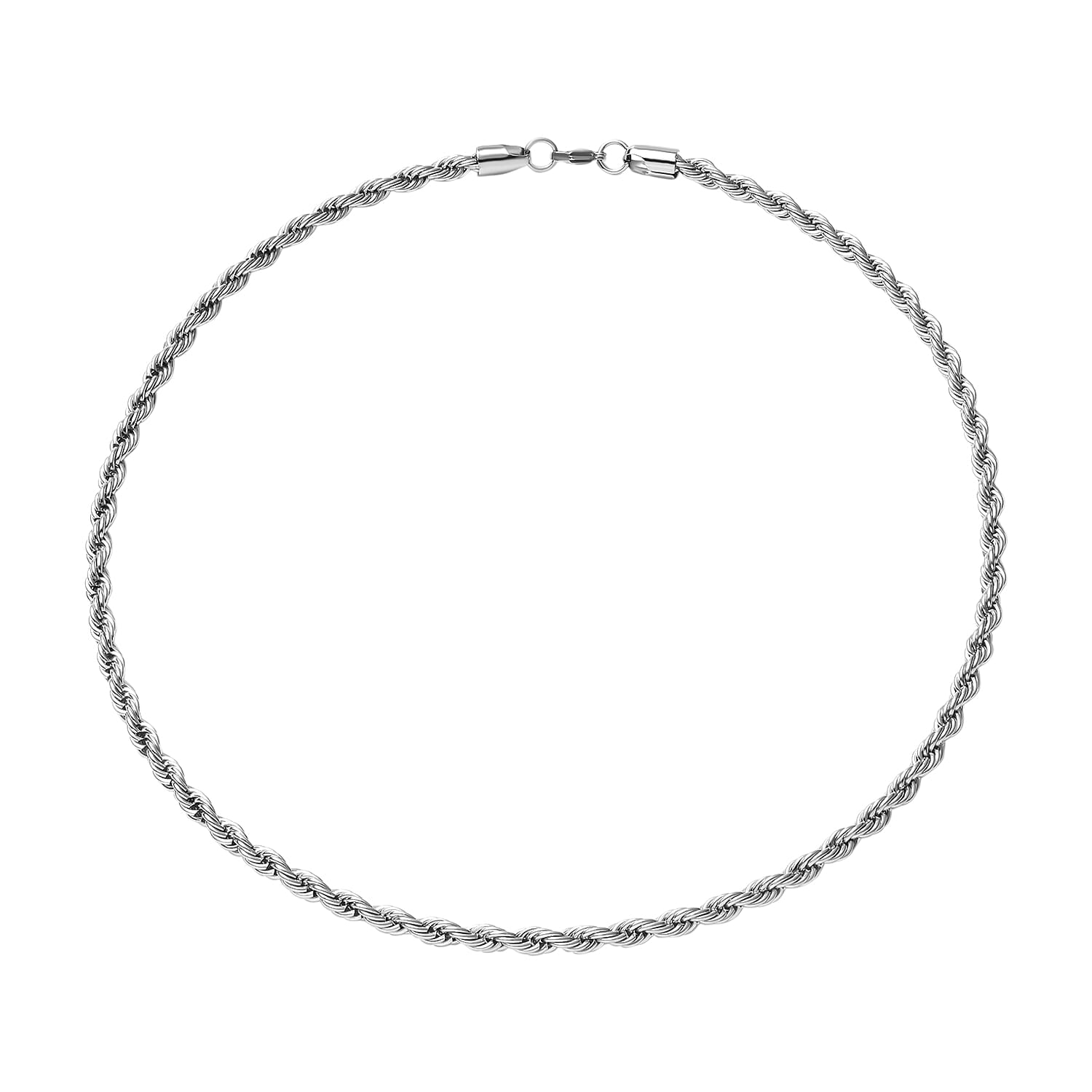Rope Chain Necklace 24 Inches in Stainless Steel 45.20 Grams