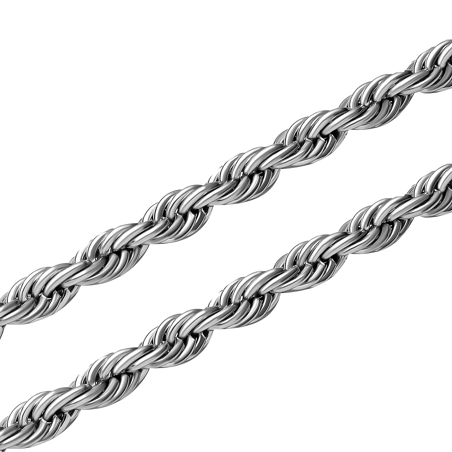 Rope Chain Necklace 24 Inches in Stainless Steel 45.20 Grams