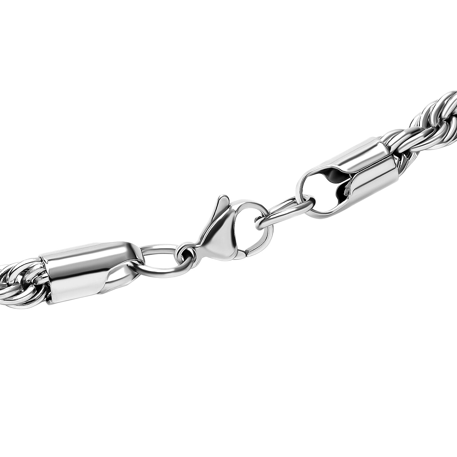 Rope Chain Necklace 24 Inches in Stainless Steel 45.20 Grams