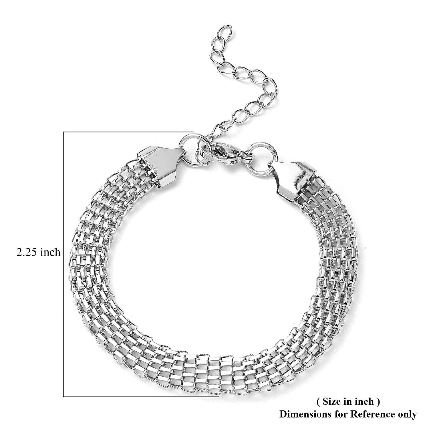 Mesh Chain Bracelet in Stainless Steel (7.50 In)