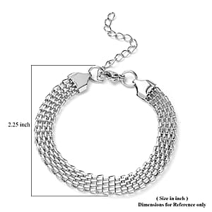 Mesh Chain Bracelet in Stainless Steel (7.50 In)
