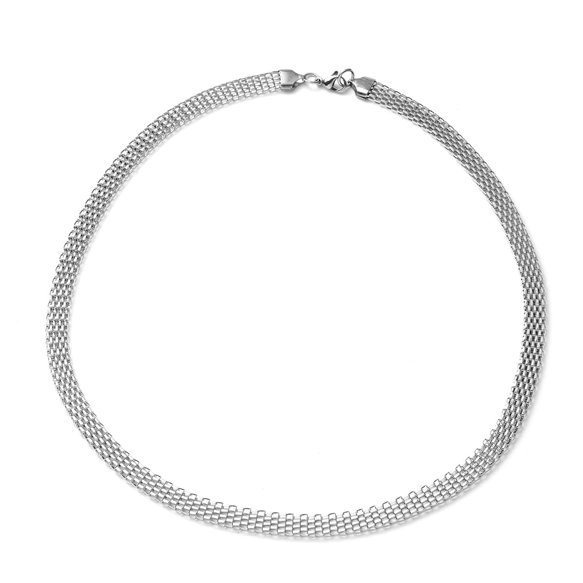 Chunky Mesh Chain Necklace 24 Inches in Stainless Steel 17.20 Grams image number 0