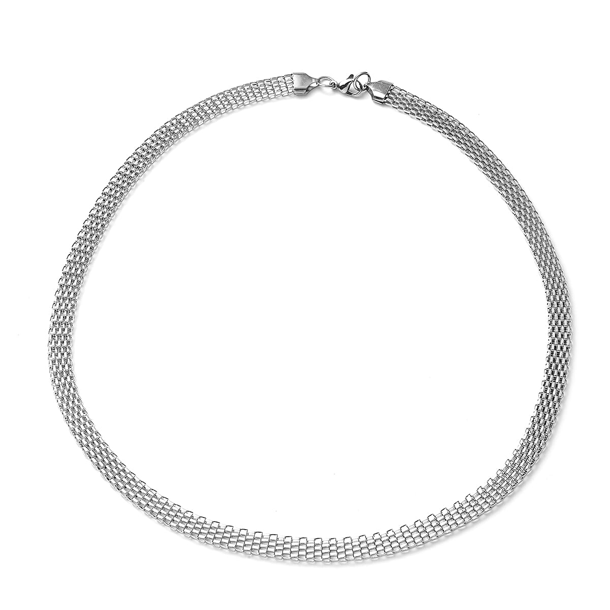 Mesh Chain Necklace in Stainless Steel 24 Inches 17.20 Grams image number 0