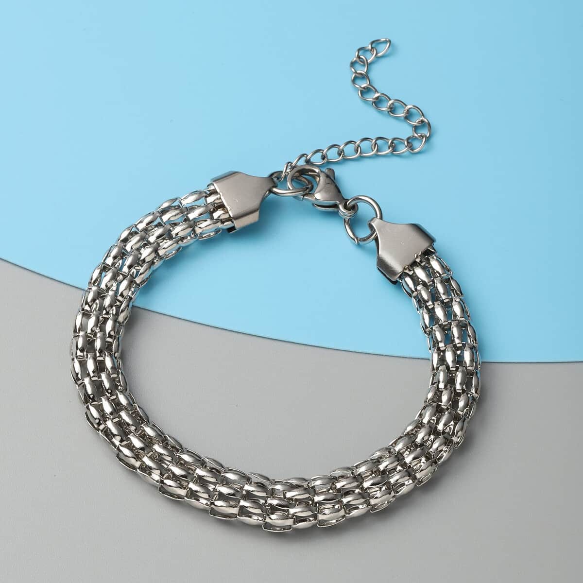 Popcorn Chain Bracelet in Stainless Steel (7.50-9.50In) image number 1