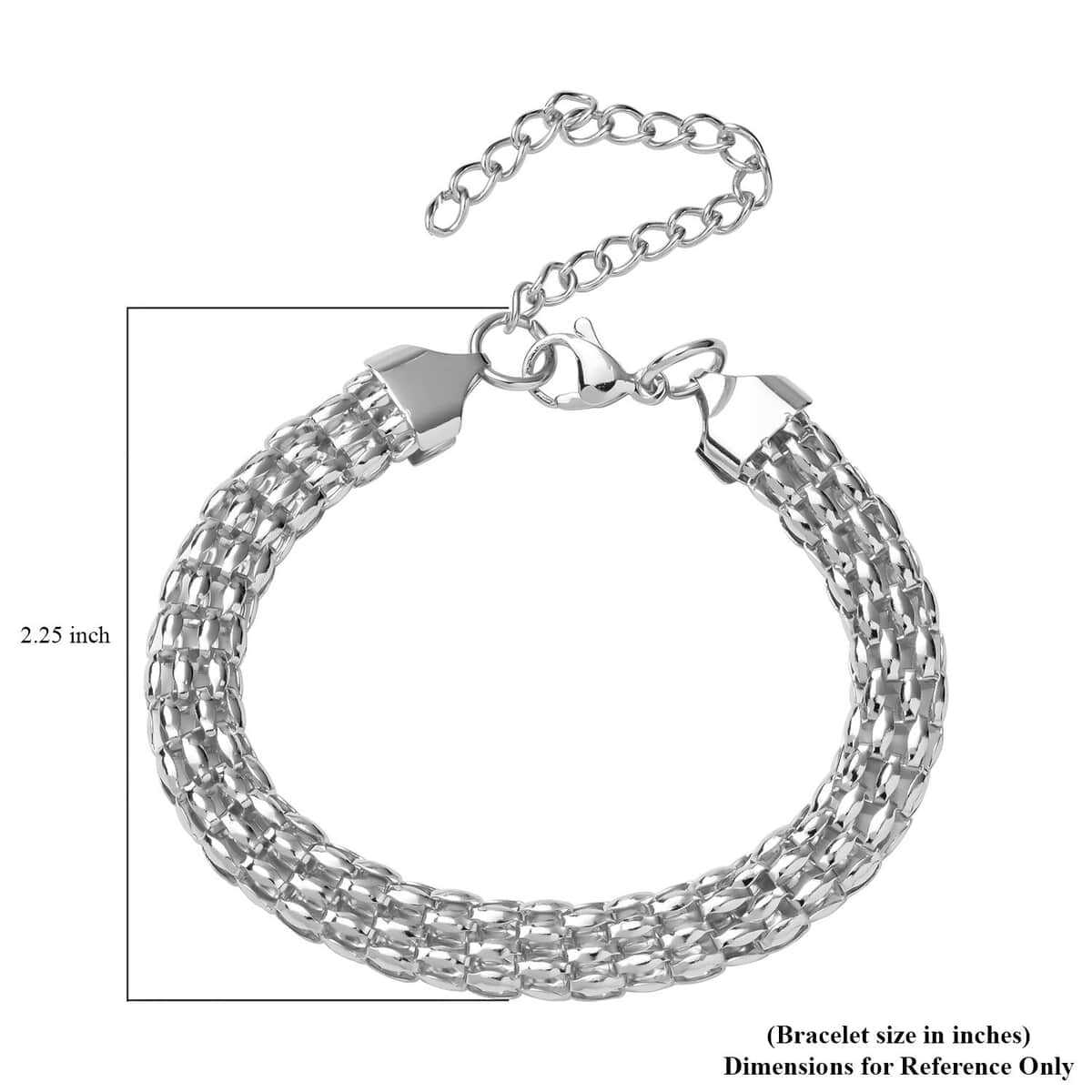 Popcorn Chain Bracelet in Stainless Steel (7.50-9.50In) image number 2
