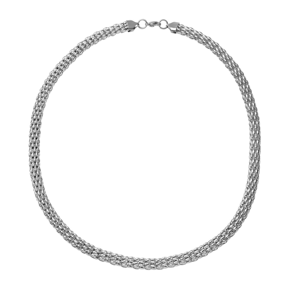 Mesh Chain Necklace 24 Inches in Stainless Steel image number 0