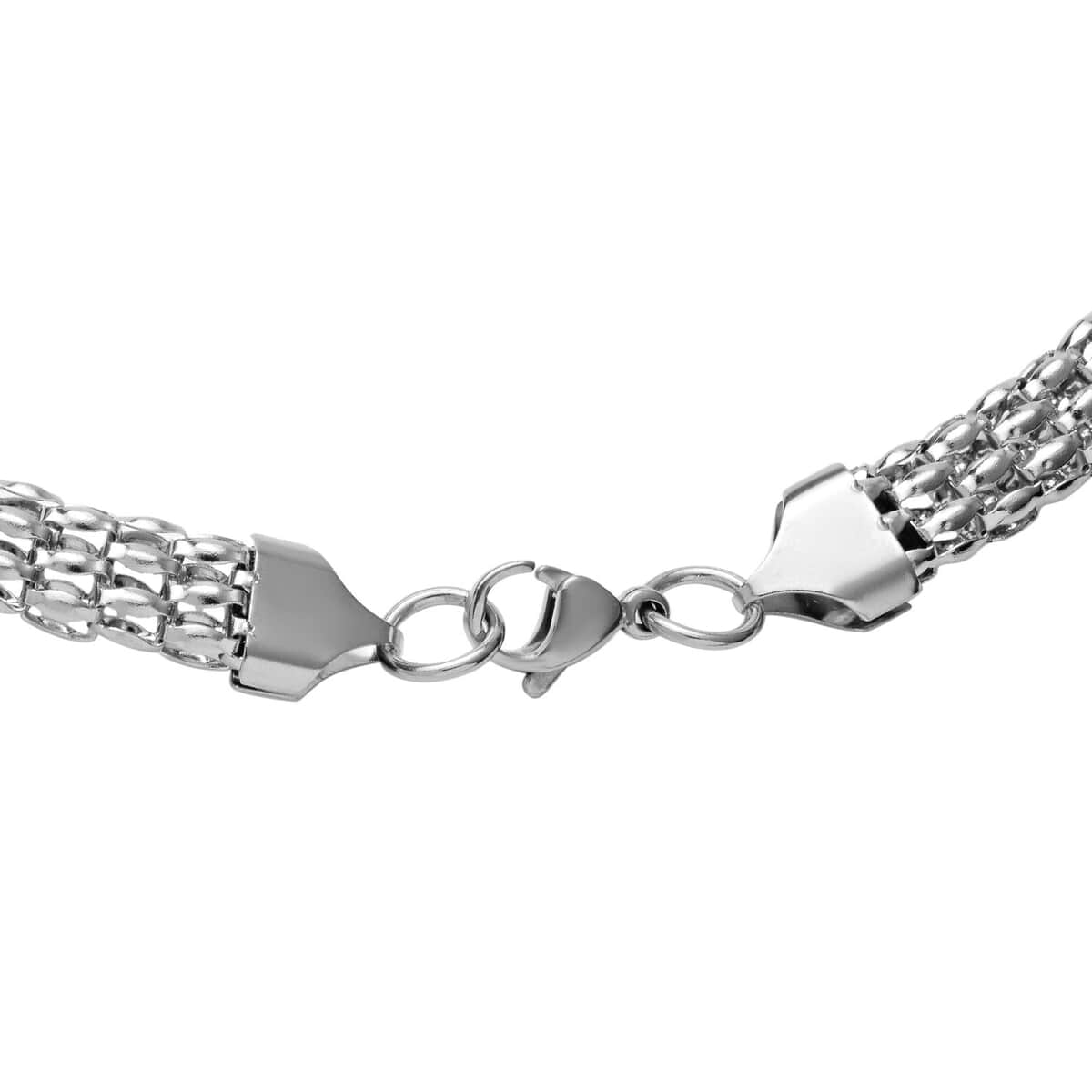 Mesh Chain Necklace 24 Inches in Stainless Steel image number 2
