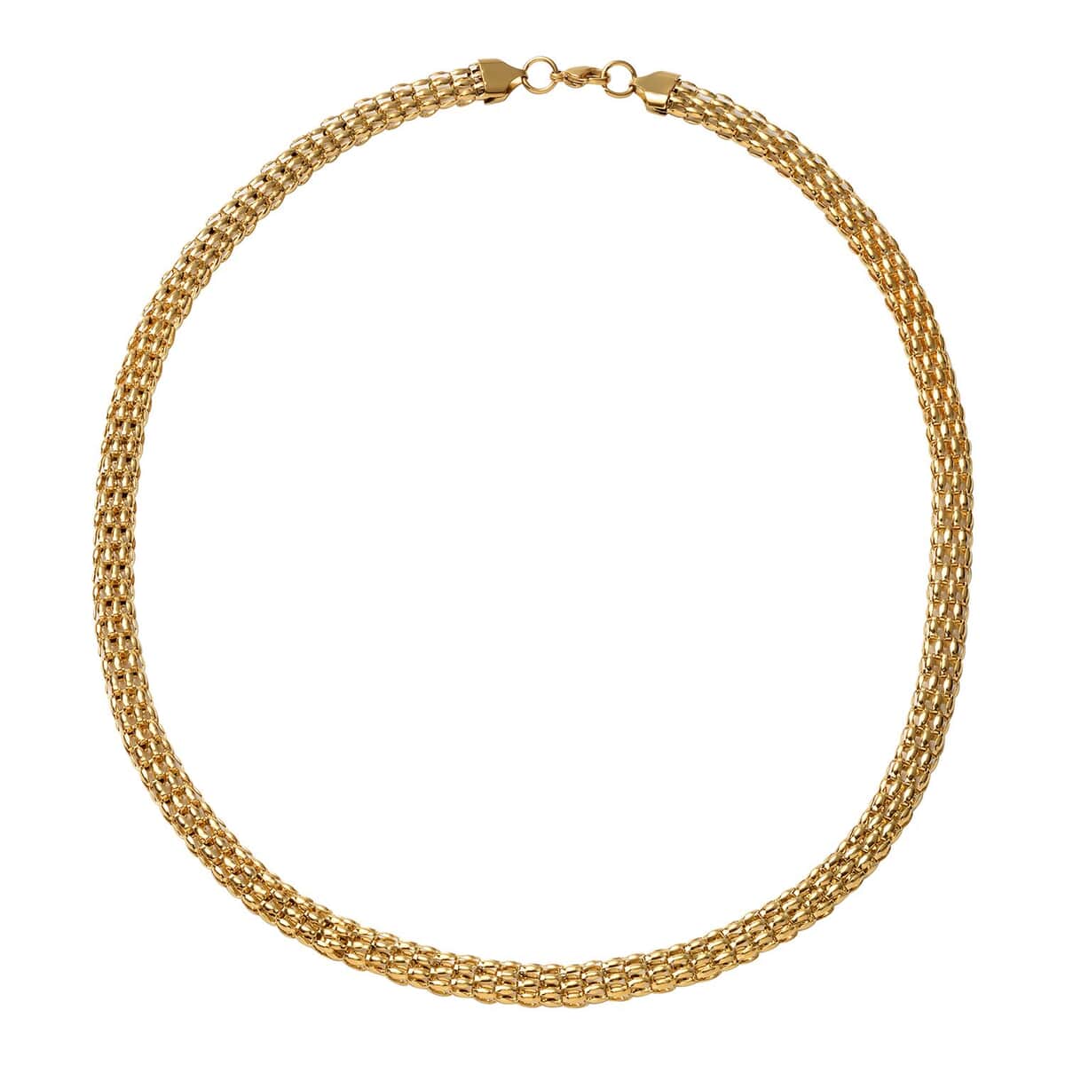 Mesh Chain Necklace 24 Inches in ION Plated Yellow Gold Stainless Steel image number 0