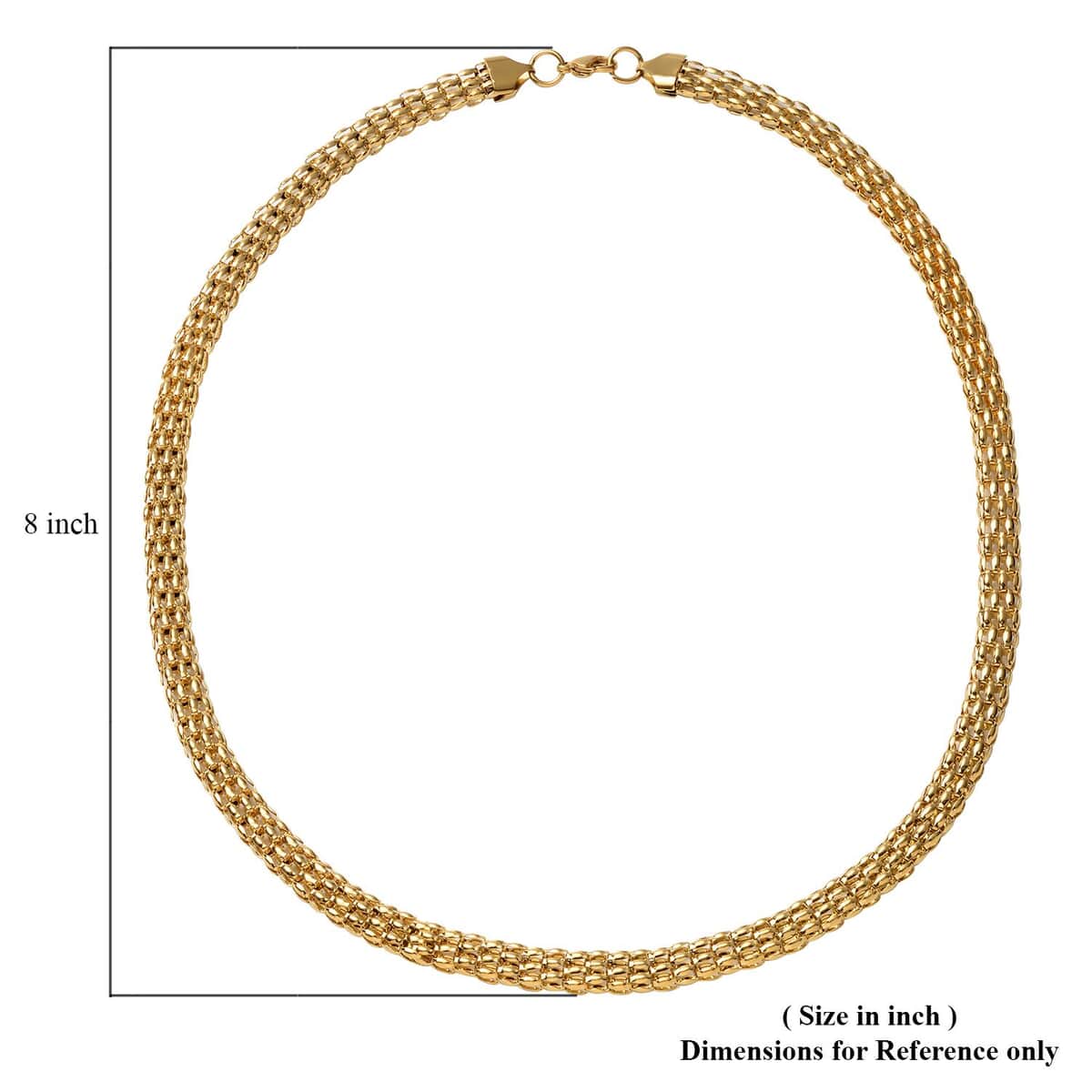 Mesh Chain Necklace 24 Inches in ION Plated Yellow Gold Stainless Steel image number 3