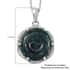 Teal Grandidierite Carved Fancy Pendant Necklace 20 Inches in Platinum Over Sterling Silver 18.50 ctw image number 5