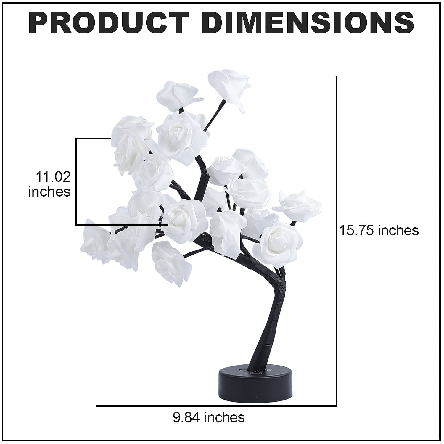 24 Lights Flowers Table Lamp with Data Cable - White (3xAAA Battery Not Included) | Table Lamp| Nightstand | Ideal Lamp for Coffee Table | Home Decor Piece