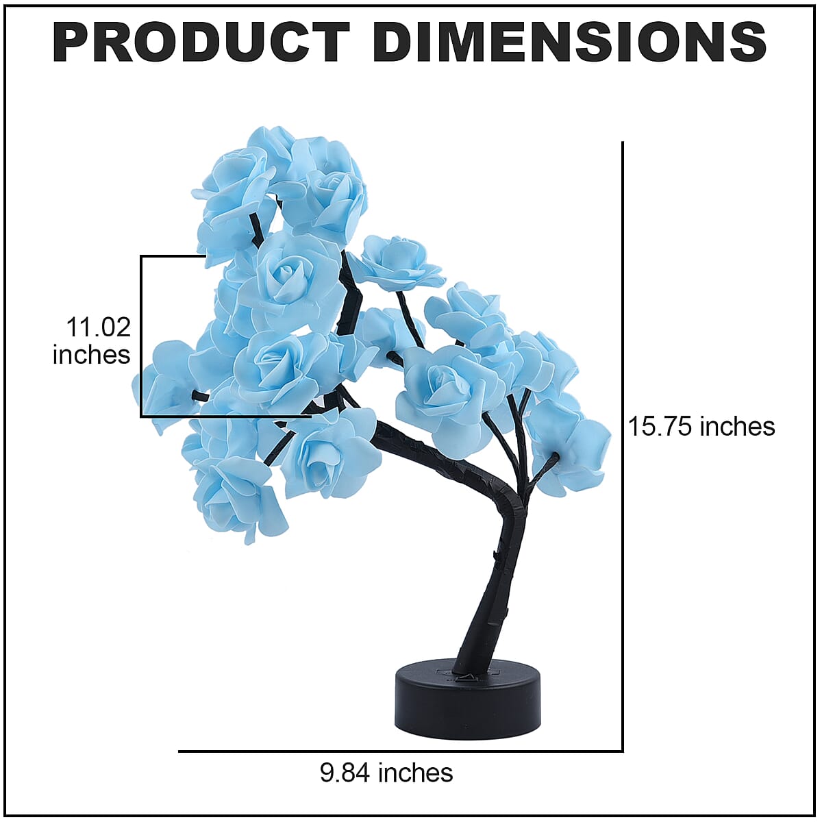 Rose Flower Desk Tree Lamp with 24 Warm White LED Lights USB/Battery Operated Gift Table Lamp for Indoor Outdoor image number 3